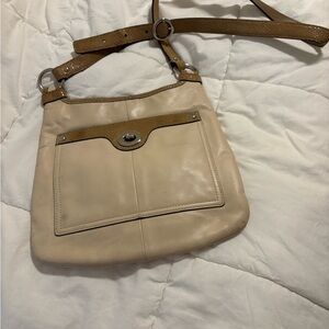 Coach Beige and Tan Leather Crossbody
